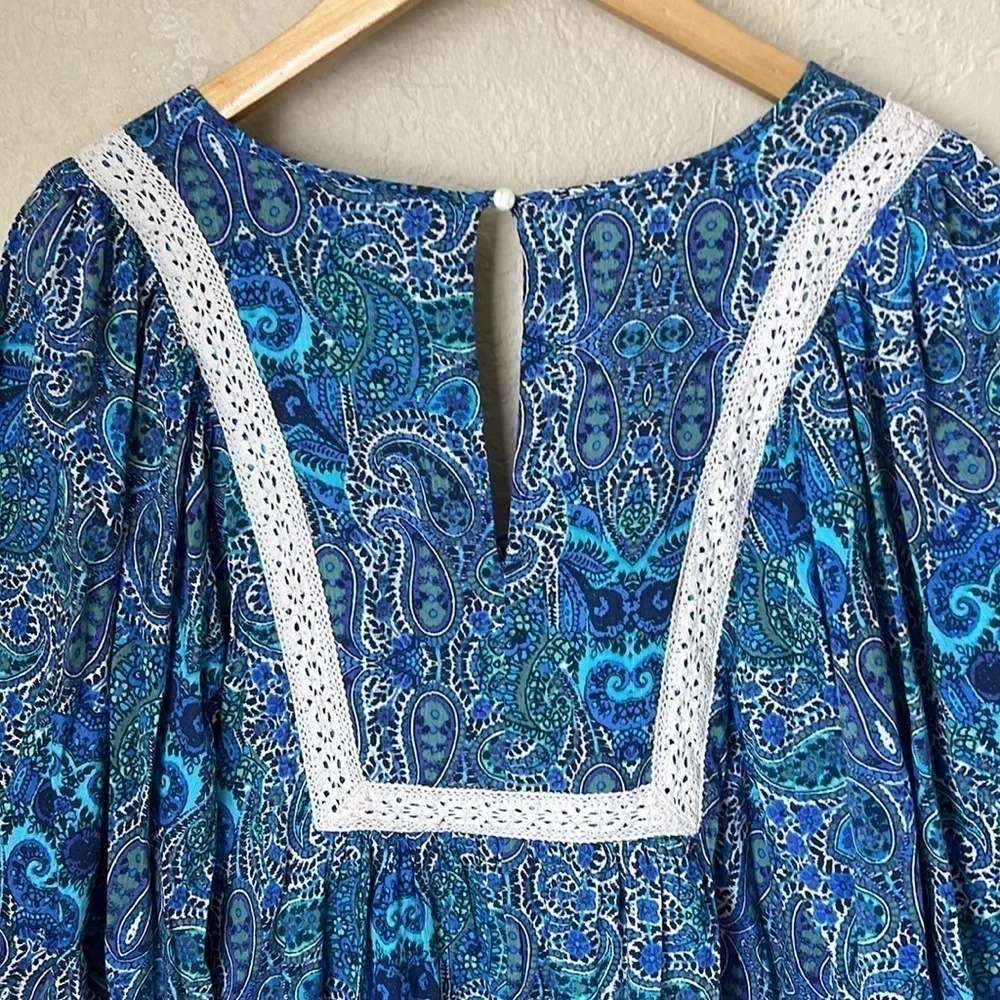Anthropologie lissa blue paisley romper